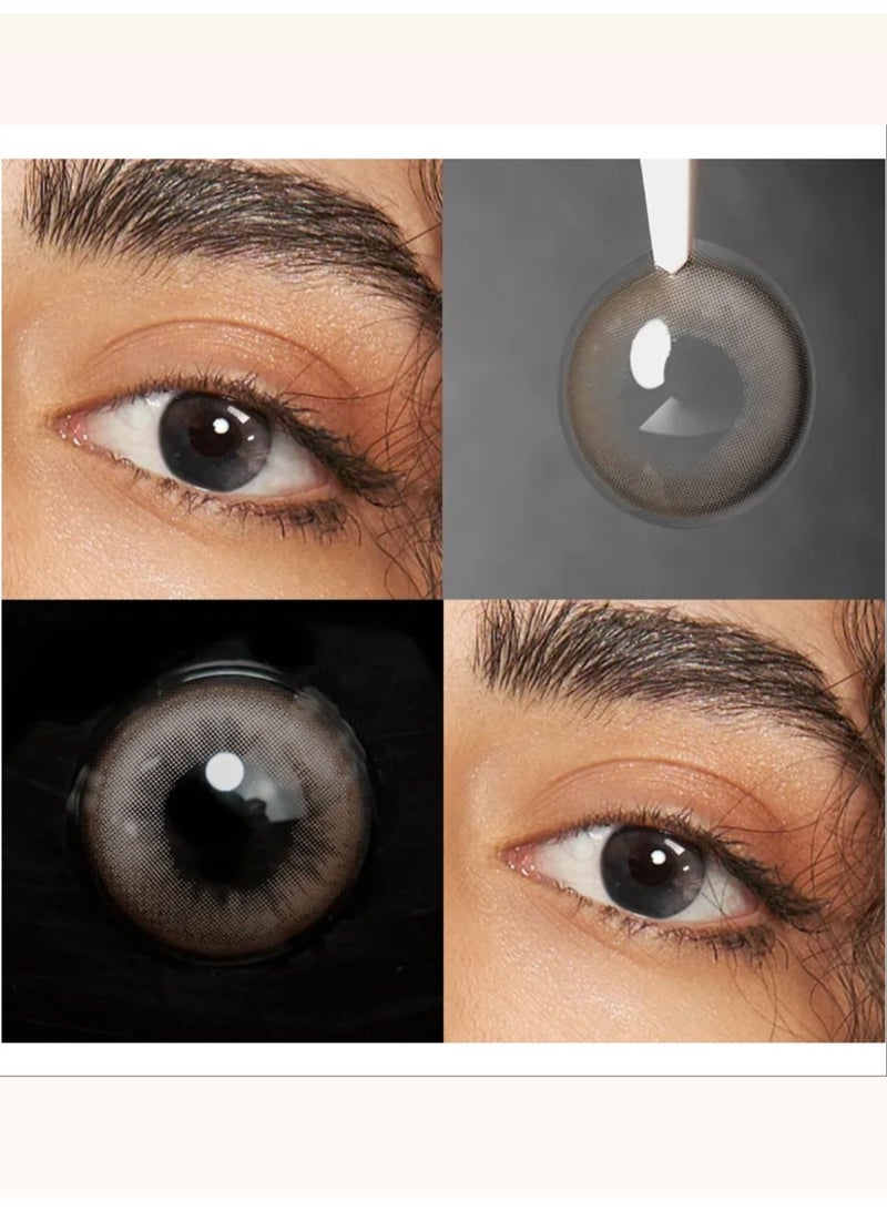 Unibling Aerith Brown Yearly Colored Contact Lenses, Unisex Cosmetic Contact Lenses, Enlargement Collection, Dark Brown, With Case - Image 4